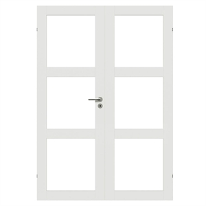 Kvadrat 3 Dobbelt Massiv Glasdør - Safco Doors