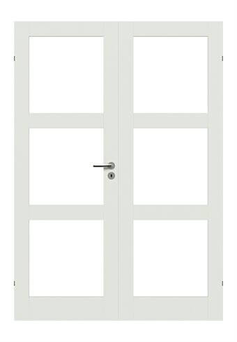 Restparti Kvadrat 3 Dobbelt Massiv Glasdør - Safco Doors, M15,3x20 (2 x 72,5 x 194 cm) 